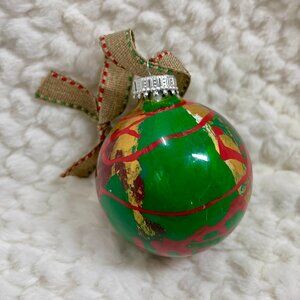 Hand Painted Glass Art Ornament